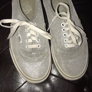 Silver sparkly vans
